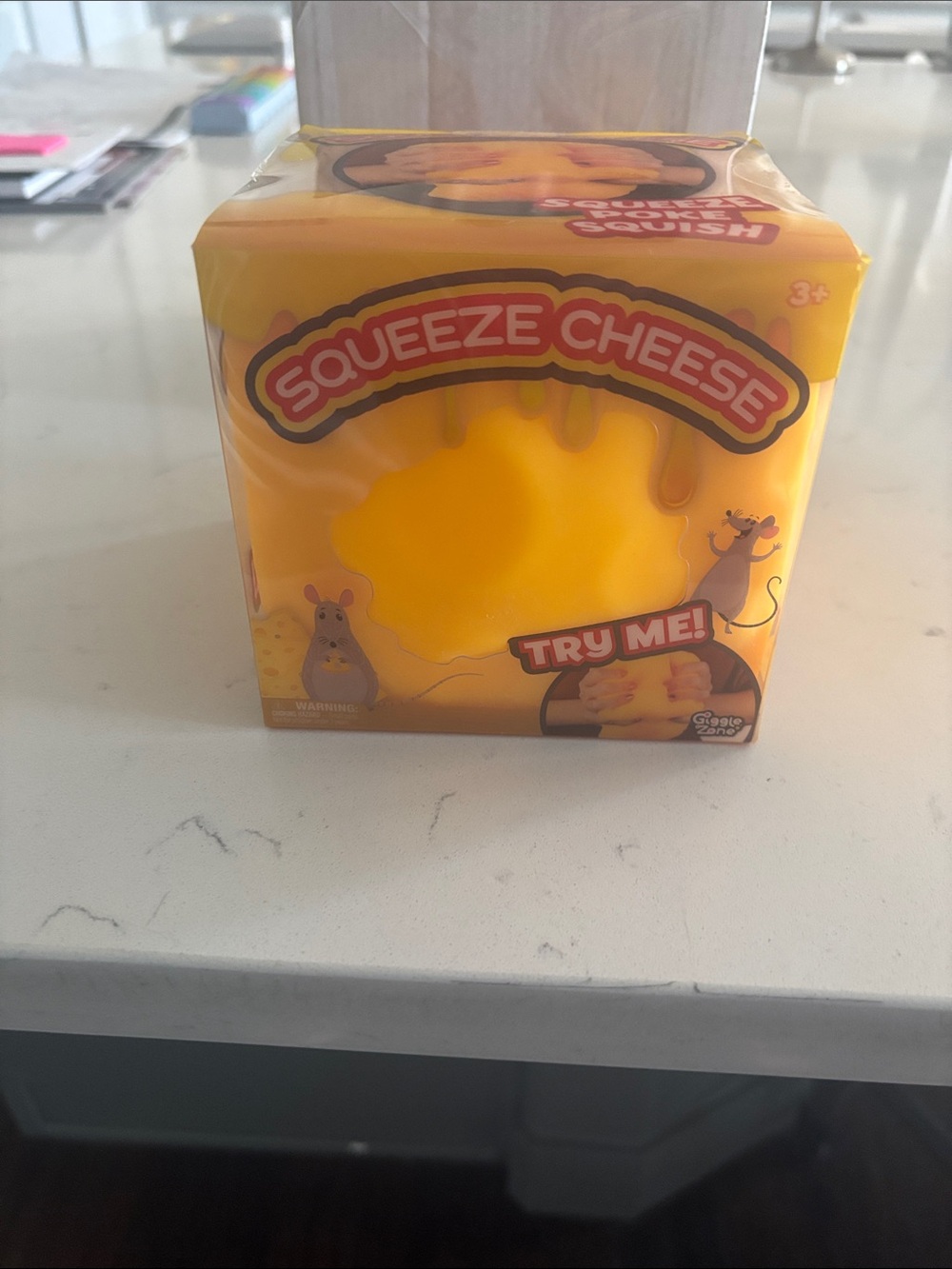 Squeeze Cheese Yellow Stress Toy - Try Me